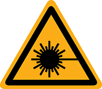 Pictogram waarschuwing laserstralen volgens ISO 7010