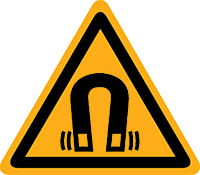 Pictogram waarschuwing magnetisch veld volgens ISO 7010