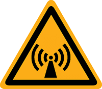 Pictogram waarschuwing niet ioniserende straling volgens ISO 7010