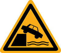 Pictogram waarschuwing onbeschermde kade volgens ISO 7010
