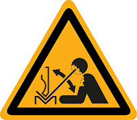 Pictogram waarschuwing gevaarlijke onderdelen volgens ISO 7010