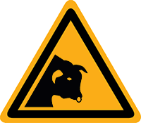 Pictogram waarschuwing stier volgens ISO 7010