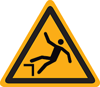 Pictogram waarschuwing valgevaar volgens ISO 7010