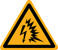 Pictogram waarschuwing vlamboog volgens ISO 7010