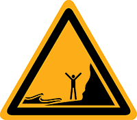 Pictogram waarschuwing vloedgevaar volgens ISO 7010