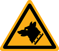 Pictogram waarschuwing waakhond volgens ISO 7010