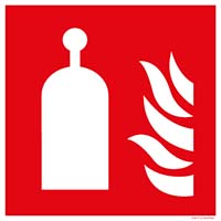 Pictogram bedieningsstation blusinstallatie volgens ISO 7010