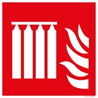 Pictogram vaste brandblusbatterij volgens ISO 7010