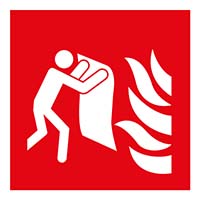 Pictogram branddeken volgens ISO 7010