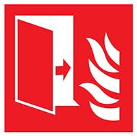Pictogram branddeur volgens ISO 7010