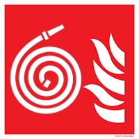 Pictogram brandslang volgens ISO 7010