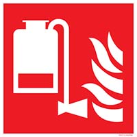 Pictogram draagbare schuim applicator volgens ISO 7010