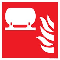 Pictogram vaste brandblusinstallatie volgens ISO 7010