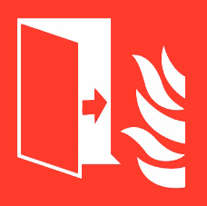 Pictogram branddeur ISO 7010