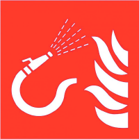 Pictogram brandslang met losse straalpijp NEN 3011