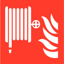 Pictogram brandslanghaspel ISO 7010