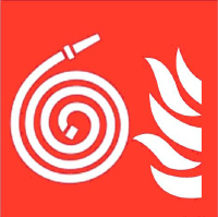 Pictogram losse brandslang ISO 7010