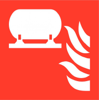 Pictogram vaste blusinstallatie ISO 7010